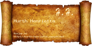 Hurth Henrietta névjegykártya